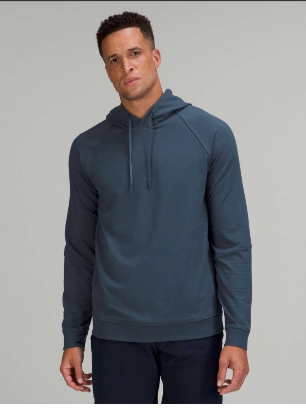 LULULEMON City Sweat Pullover Hoodie Iron Blue French Terry Classic Fit Men's XS